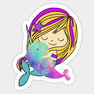 mermaid hug Sticker